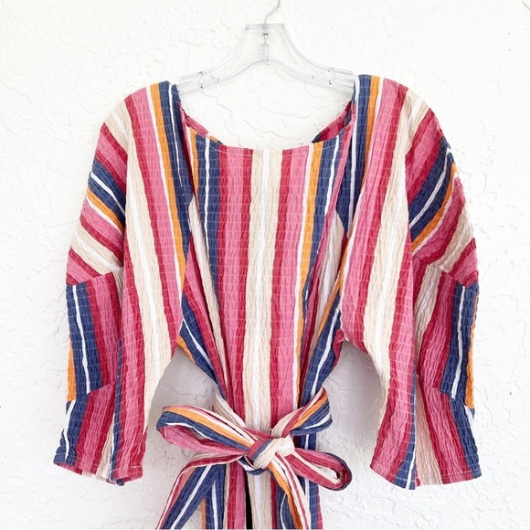 Mara Hoffman Cecilia Stripe Organic Cotton Midi Sun Dress Rainbow Multi Medium - Picture 8 of 12